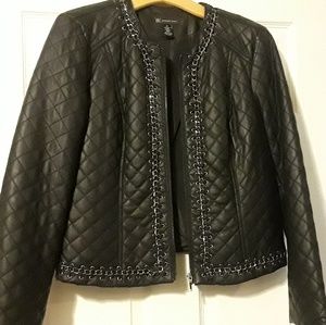 INC Faux Leather Moto Jacket
